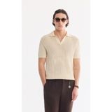 AVVA Erkek Ekru Polo Yaka Düğmesiz Soft Touch Regular Fit Triko T-Shirt A61Y5021 - 2XL