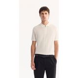 Avva Erkek Ekru Polo Yaka Fermuarlı Rayon Tüylenmeyen Çizgili Triko Regular Fit T-Shirt A52Y5010 - 2XL