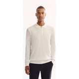 Avva Erkek Ekru Polo Yaka Fermuarlı Rayon Tüylenmeyen Dokulu Triko Regular Fit Kazak A52Y5019 - XS