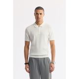 Avva Erkek Ekru Polo Yaka Rayon Triko Regular Fit T-Shirt A51Y5046 - 3XL