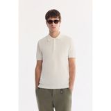 AVVA Erkek Ekru Polo Yaka Soft Touch Regular Fit Triko T-Shirt A61Y5046 - 2XL