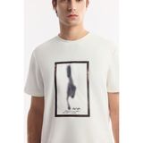 AVVA Erkek Ekru Regular Fit Bisiklet Yaka Baskılı Bi Stretch Interlok T-shirt A51y1029 - M