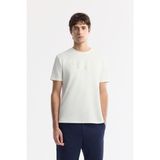 Avva Erkek Ekru Regular Fit Bisiklet Yaka Baskılı Bi Stretch İnterlok T-Shirt A51Y1044 - 2XL