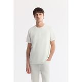 Avva Erkek Ekru Regular Fit Bisiklet Yaka Baskılı Bi Stretch İnterlok T-Shirt A51Y1131