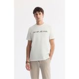 Avva Erkek Ekru Regular Fit Bisiklet Yaka Reflektörlü Bi Stretch İnterlok T-Shirt A51Y1037