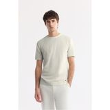 AVVA Erkek Ekru Regular Fit Bisiklet Yaka Viskon Karışımlı Dokulu Triko T-shırt A51y5163 - 2XL