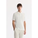 Avva Erkek Ekru Regular Fit Polo Yaka Basic Rayon Triko T-shirt A51Y5035 - M