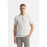 Avva Erkek Ekru Regular Fit Polo Yaka Dokulu Rayon Triko T-shirt A51y5165