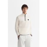 Avva Erkek Ekru Regular Fit Soğuğa Dayanıklı Fermuarlı Dik Yaka Polar Sweatshirt A42Y1380
