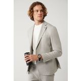 Avva Erkek Gri Astarsız Keten Karışımlı Lightweight Comfort Slim Fit Ceket A41Y4029