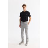 AVVA Erkek Gri Beli Lastikli Bağcıklı Duble Paça Jogger Relaxed Fit Pantolon E003000 - 3XL