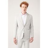 AVVA Erkek Gri Bi-Stretch Astarsız Çift Yırtmaçlı Comfort Slim Fit Ceket A31Y4004 - 54