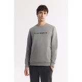 Avva Erkek Gri Bisiklet Yaka Baskılı Bi-Stretch İnterlok Regular Fit Sweatshirt A51Y1208 - M