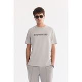 Avva Erkek Gri Bisiklet Yaka Baskılı Bi-Stretch İnterlok Regular Fit T-shirt A61Y1061