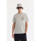 AVVA Erkek Gri Bisiklet Yaka Baskılı Bi-Stretch İnterlok Regular Fit T-shirt A61Y1067 - XS