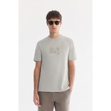 AVVA Erkek Gri Bisiklet Yaka Baskılı Viskon Karışımlı Bi-Stretch Regular Fit T-shirt A61Y1160 - XL