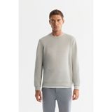Avva Erkek Gri Bisiklet Yaka Pamuklu Baskılı Elastan Regular Fit Sweatshirt A42Y1243 - 2XL