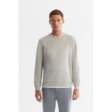 Avva Erkek Gri Bisiklet Yaka Pamuklu Baskılı Elastan Regular Fit Sweatshirt A42Y1243 - XL