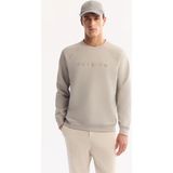 AVVA Erkek Gri Bisiklet Yaka Pamuklu Bi-Stretch Baskılı Regular Fit Sweatshirt A52Y1249 - 3XL