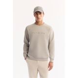 Avva Erkek Gri Bisiklet Yaka Pamuklu Bi-Stretch Baskılı Regular Fit Sweatshirt A52Y1249