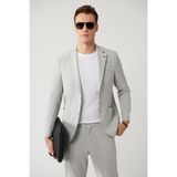 Avva Erkek Gri Cepli Astarsız Yırtmaçlı Bi-Stretch Comfort Slim Fit Ceket A41Y4033 - 50