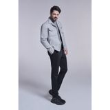 Avva Erkek Gri Comfort Fit Klasik Yaka Çıtçıtlı Kapaklı Cepli Kısa Kaşe Mont A32Y6121