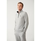 Avva Erkek Gri Dik Yaka Fermuarlı 3 İplik Şardonlu Regular Fit Sweatshirt E001020 - 2XL
