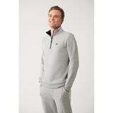 Avva Erkek Gri Dik Yaka Fermuarlı 3 İplik Şardonlu Regular Fit Sweatshirt E001020 - XL