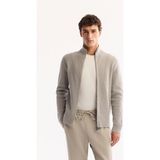 Avva Erkek Gri Dik Yaka Fermuarlı Pamuklu Soft Touch Dokulu Regular Fit Hırka A52Y5181 - XL