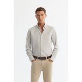Avva Erkek Gri Düğmeli Yaka %100 Pamuk Flanel Slim Fit Gömlek A42Y2002 - XS