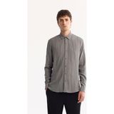 Avva Erkek Gri Düğmeli Yaka Pamuklu Soft Touch Dokulu Regular Fit Gömlek A52Y2055 - XL