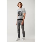 Avva Erkek Gri Eskitme Yıkamalı Esnek Berlin Slim Fit Jean Pantolon B003508 - 31