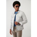 Avva Erkek Gri Klasik Yaka Garment Dyed Cepli Comfort Fit Denim Ceket A41Y6020