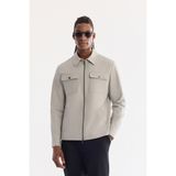 AVVA Erkek Gri Klasik Yaka Su İtici Teknik Kumaş Mevsimlik Regular Fit Mont A61Y6004 - 2XL