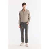 Avva Erkek Gri Kuru Yıkama Pamuklu Elastan Crop Slim Fit Jean Pantolon A61Y3526