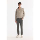 AVVA Erkek Gri Kuru Yıkama Pamuklu Elastan Roma Crop Slim Fit Jean Pantolon A61Y3526 - 33