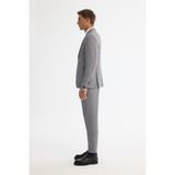 Avva Erkek Gri Mono Yaka Bi-Stretch Blazer Comfort Slim Fit Ceket A42Y4011 - 54