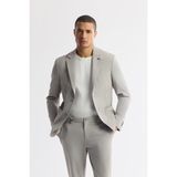 Avva Erkek Gri Mono Yaka Pamuklu Hafif Bi-Stretch Blazer Comfort Slim Fit Ceket A51Y4004 - 46