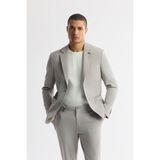 Avva Erkek Gri Mono Yaka Pamuklu Hafif Bi-Stretch Blazer Comfort Slim Fit Ceket A51Y4004 - 48