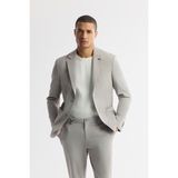 Avva Erkek Gri Mono Yaka Pamuklu Hafif Bi-Stretch Blazer Comfort Slim Fit Ceket A51Y4004 - 54