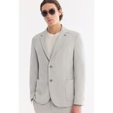 AVVA Erkek Gri Mono Yaka Torba Cepli Çift Yırtmaç Astarsız Bi-Stretch Comfort Fit Ceket A61Y4012 - 54