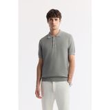 Avva Erkek Gri Polo Yaka Viskon Karışımlı Regular Fit Triko Basic T-Shirt B005120 - XS