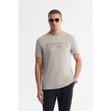 Avva Erkek Gri Regular Fit Bisiklet Yaka Baskılı Bi Stretch İnterlok T-Shirt A51Y1044 - M