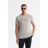 Avva Erkek Gri Regular Fit Bisiklet Yaka Baskılı Bi Stretch İnterlok T-Shirt A51Y1044