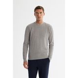 Avva Erkek Gri Regular Fit Bisiklet Yaka Jakarlı Soft Touch Triko Kazak A42Y5145