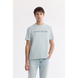 Avva Erkek Gri Regular Fit Bisiklet Yaka Reflektörlü Bi Stretch İnterlok T-Shirt A51Y1037
