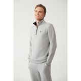 Avva Erkek Gri Regular Fit Dik Yaka Fermuarlı 3 İplik Şardonlu Sweatshirt E001020
