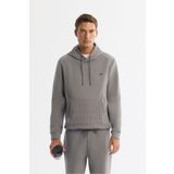 Avva Erkek Gri Regular Fit Kapüşonlu Baskılı Elastan Sweatshirt A42Y1262