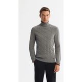 Avva Erkek Gri Regular Fit Tam Balıkçı Yaka Desenli Soft Touch Triko Kazak A42Y5117