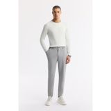Avva Erkek Gri Yan Cepli Beli Lastikli Bi-Stretch Comfort Slim Fit Teknik Kumaş Pantolon A51Y3201 - 36